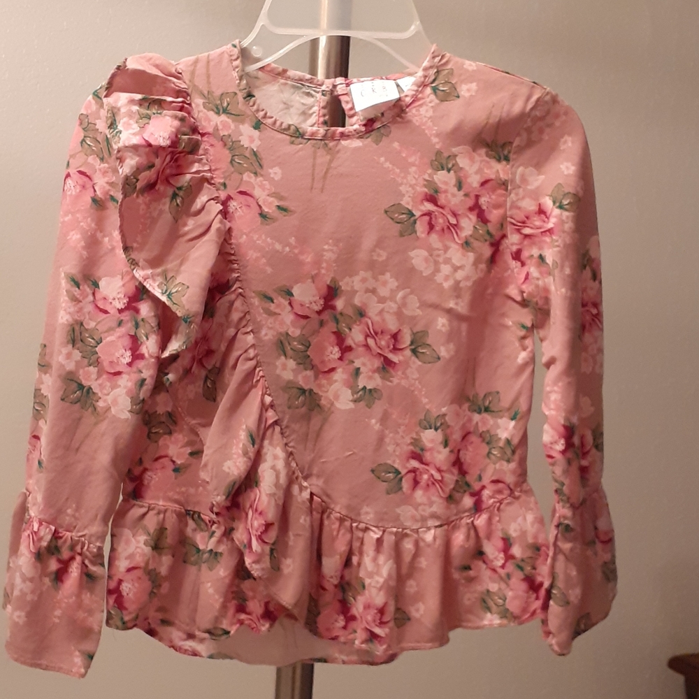 C R B  youth girls  blouse/ pink & purple/ S(7/8)